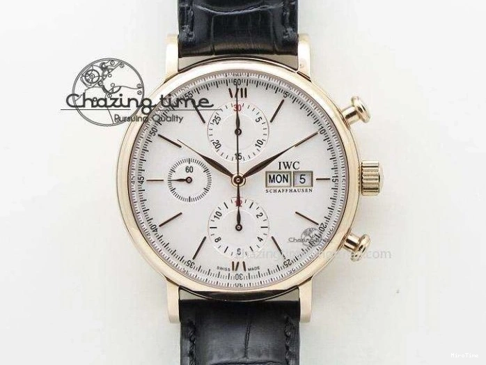 MIROTIME 0120 FastDry Portugieser Chronograph IW371615 ZF Best Edition Green Dial on SS Bracelet A7750 (Slim Movement) 7038